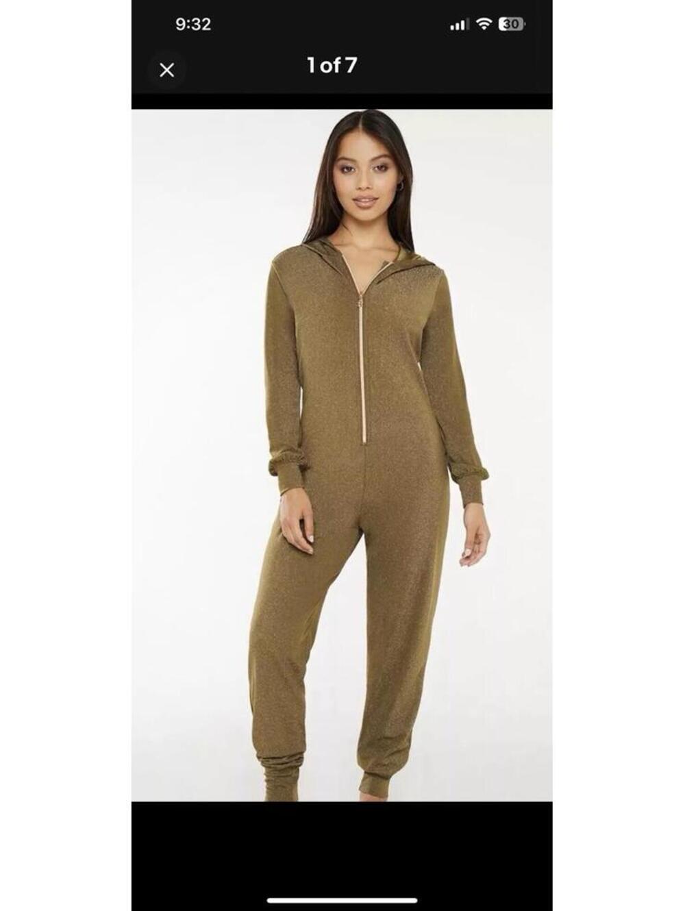 Savage X Fenty NWT Green Sleep and Shine Hooded One Piece Jumpsuit Size 1X Plus